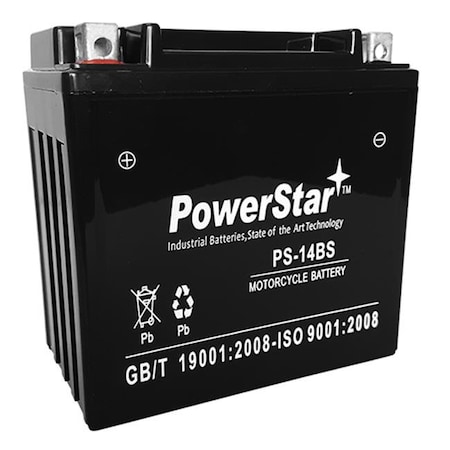 POWERSTAR PowerStar PS-14BS-668 Motorcycle Battery Fits Harley 65948-00; 65948-00A PS-14BS-668